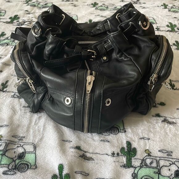 Alexander Wang Lambskin leather Marti Backpack Bag Washed Black Rhodium Hardware - Picture 16 of 17